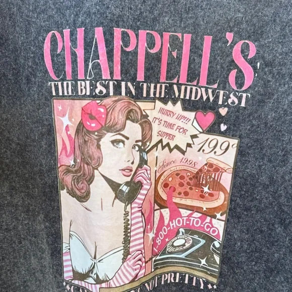 Graphic Short Sleeve Tee - Black with Pink Print - Picture 4 of 7